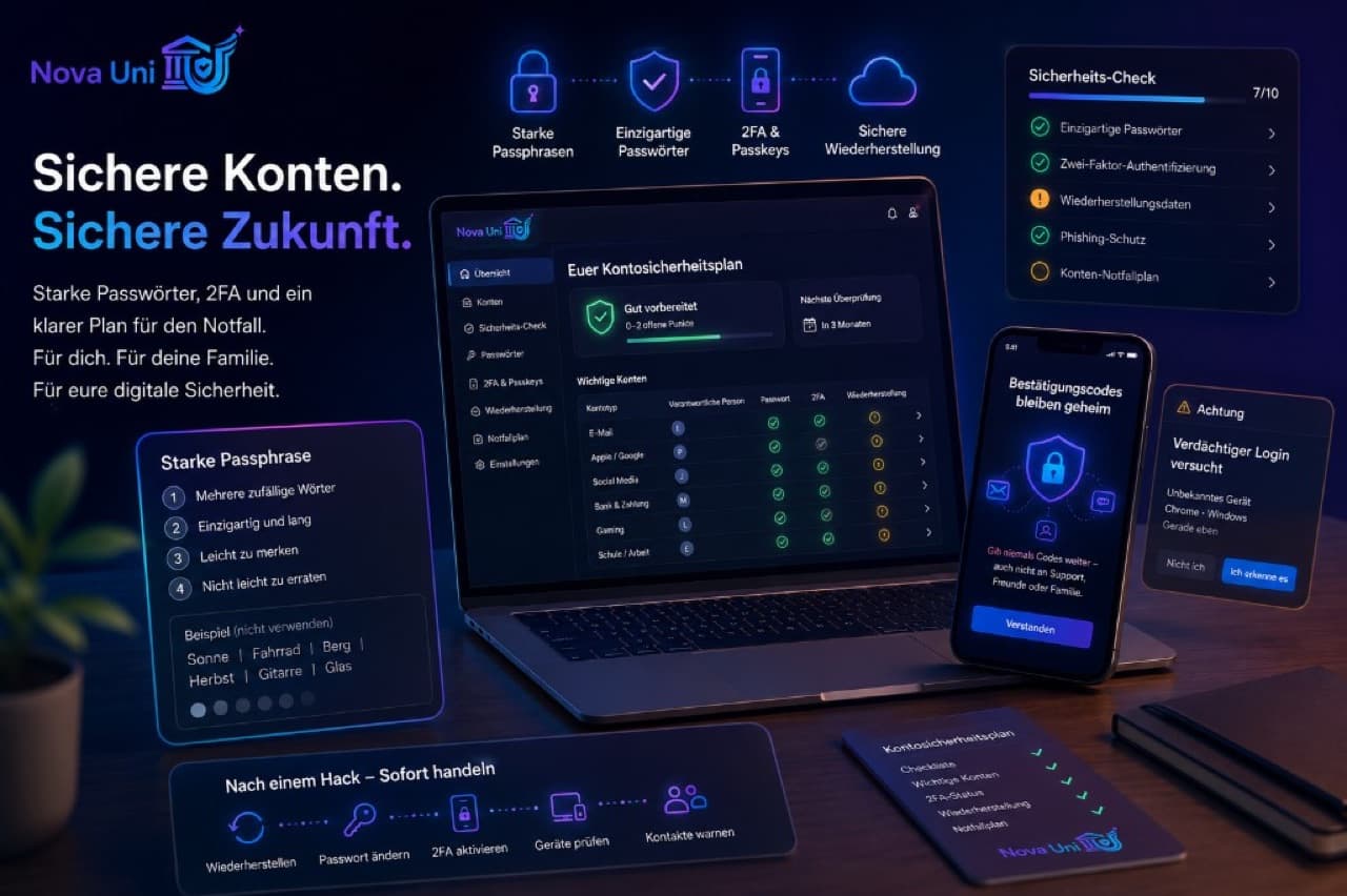 Konten gemeinsam schützen — bevor etwas passiert.
