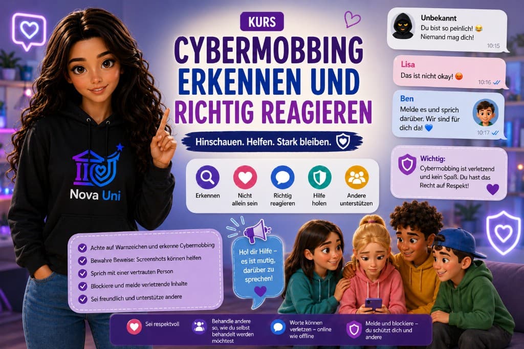 Kurskarte: Cybermobbing erkennen und richtig reagieren