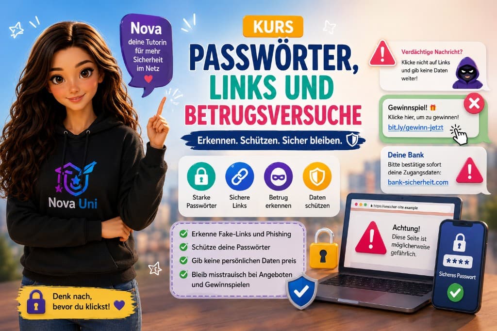 Kurskarte: Passwörter, Links und Betrugsversuche
