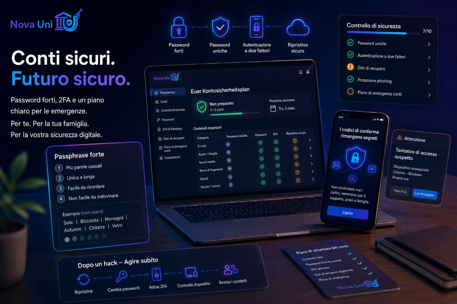 Proteggiamo i nostri account insieme — prima che succeda qualcosa.
